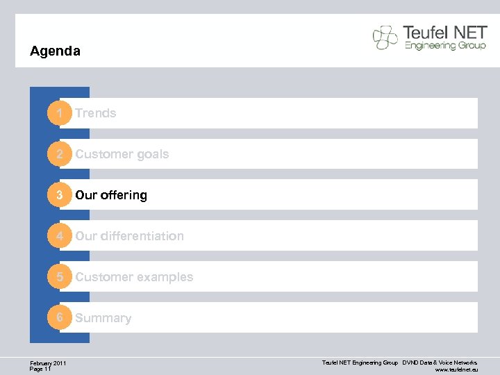 Agenda 1 Trends 2 Customer goals 3 Our offering 4 Our differentiation 5 Customer