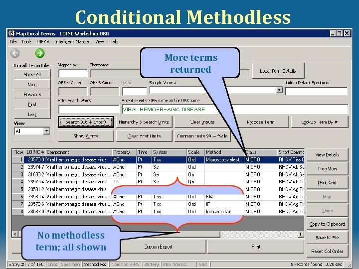 Conditional Methodless More terms returned © 2008 Regenstrief Institute and James Case 