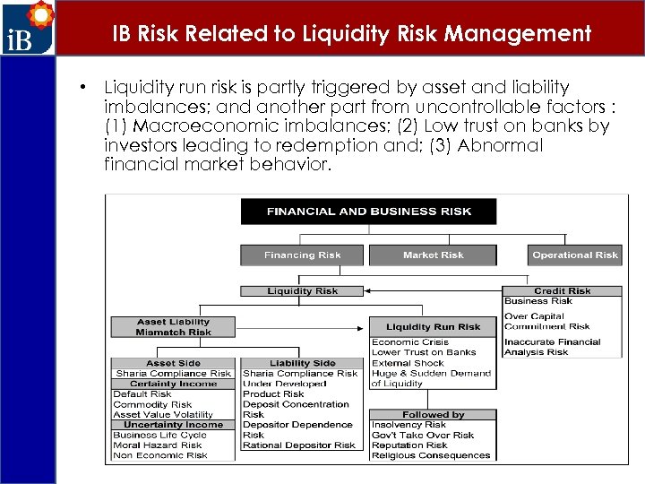 IB Risk Related to Liquidity Risk Management • Liquidity run risk is partly triggered