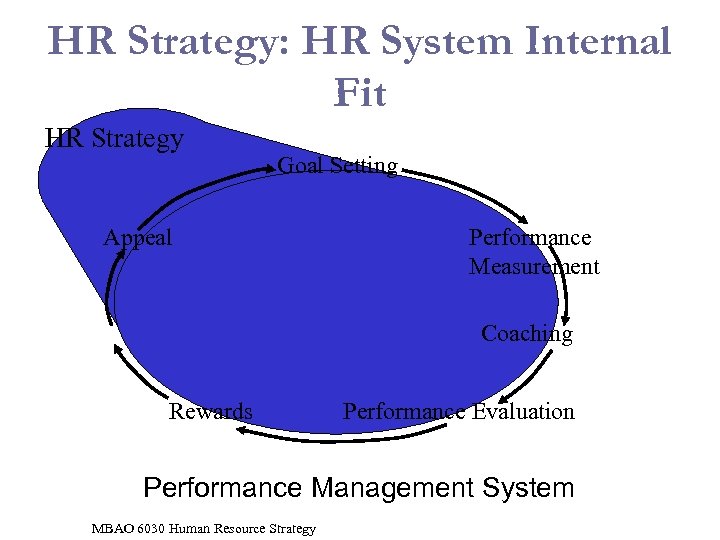 HR Strategy: HR System Internal Fit HR Strategy Goal Setting Appeal Performance Measurement Coaching