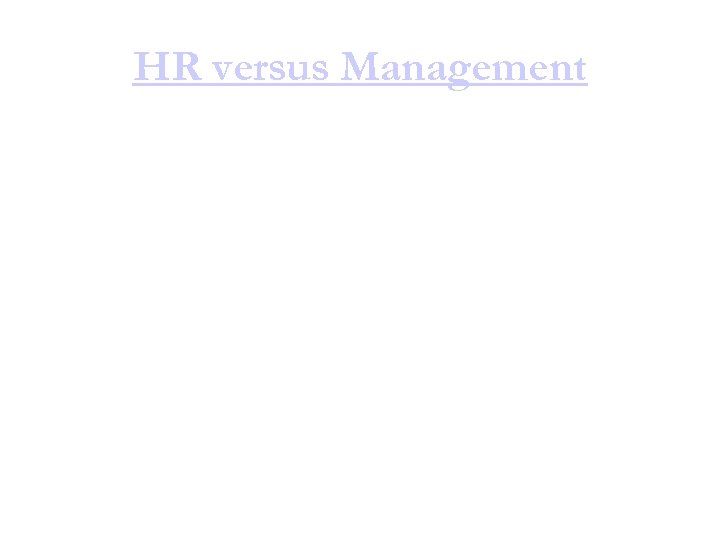 HR versus Management 