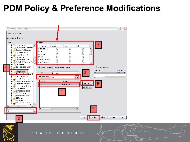 PDM Policy & Preference Modifications 6 1 3 5 4 7 2 