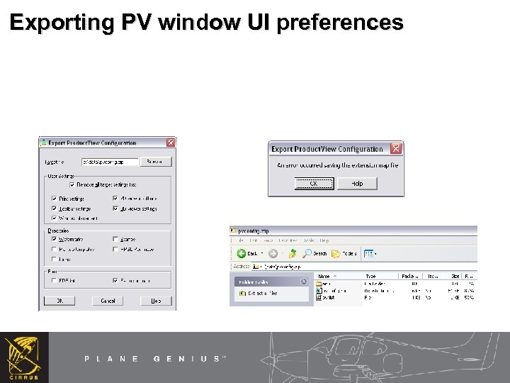 Exporting PV window UI preferences 