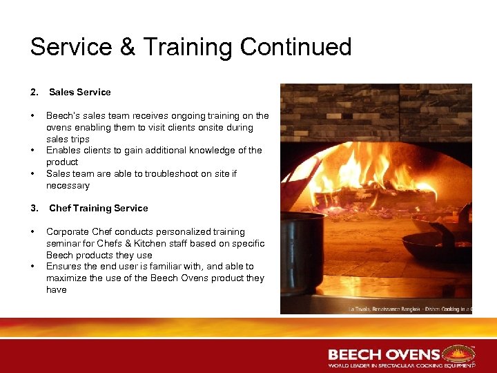 Service & Training Continued 2. • • • 3. • • Sales Service Beech’s