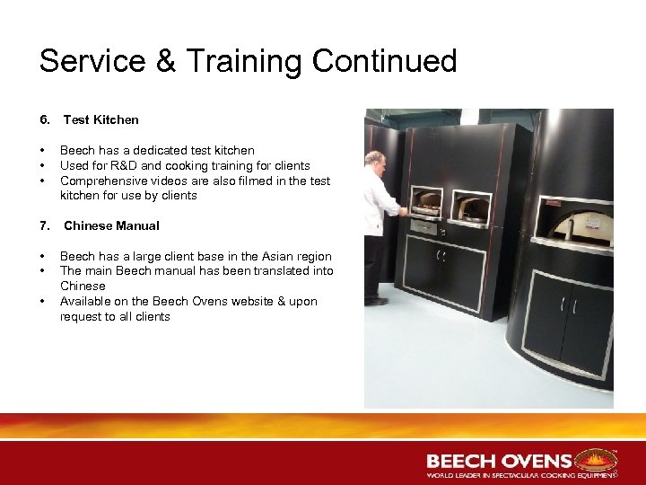 Service & Training Continued 6. • • • 7. • • • Test Kitchen