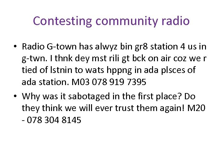 Contesting community radio • Radio G-town has alwyz bin gr 8 station 4 us