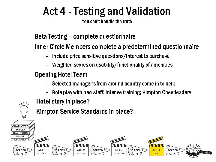 Act 4 - Testing and Validation You can’t handle the truth Beta Testing –