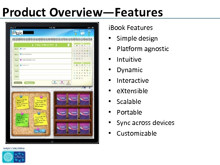 Product Overview—Features i. Book Features • Simple design • Platform agnostic • Intuitive •