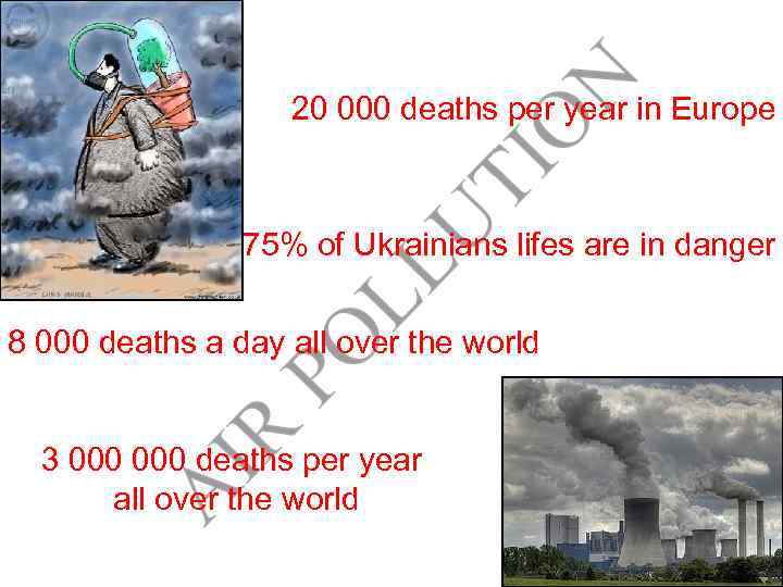 20 000 deaths per year in Europe 75% of Ukrainians lifes are in danger