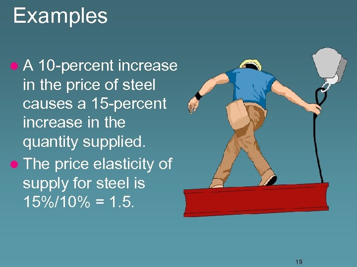 Examples l. A 10 -percent increase in the price of steel causes a 15