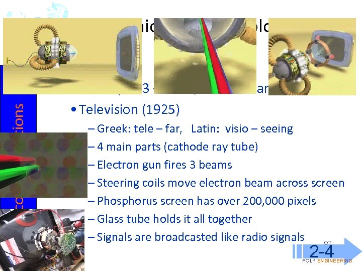 Communication Technology Telecommunications – Broadcast • Radio (1893 – Tesla, 1901 – Marconi) •