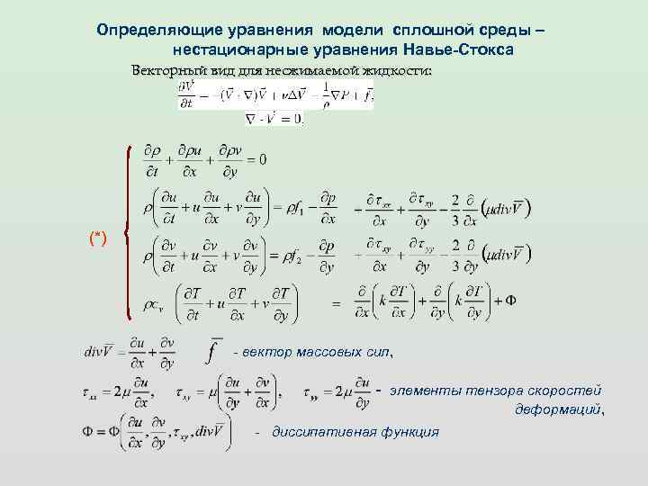 Определяющие уравнение