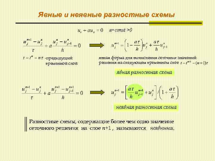 Трехслойная разностная схема