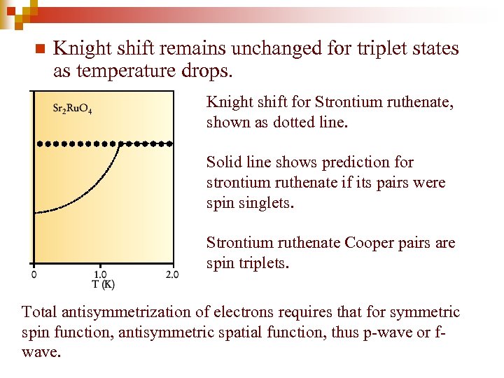 n Knight shift remains unchanged for triplet states as temperature drops. Knight shift for