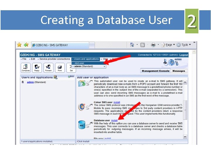 Creating a Database User 2 