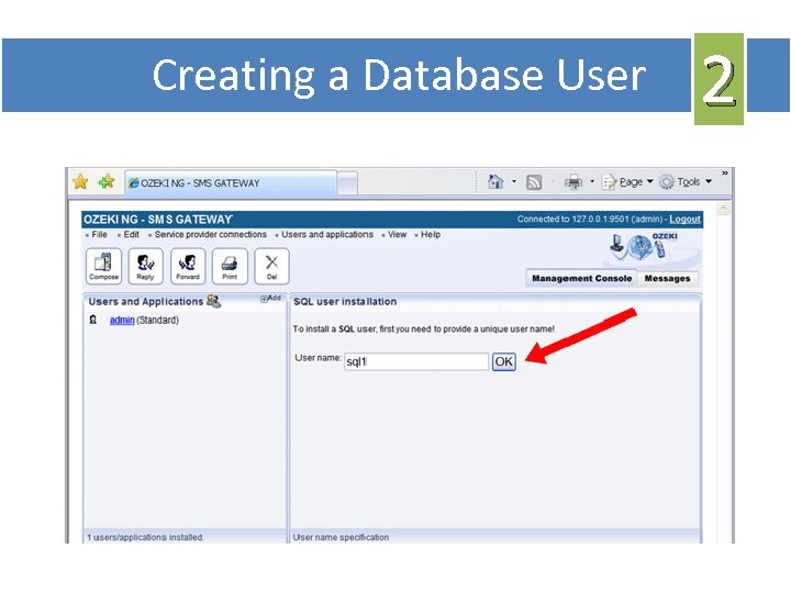 Creating a Database User 2 