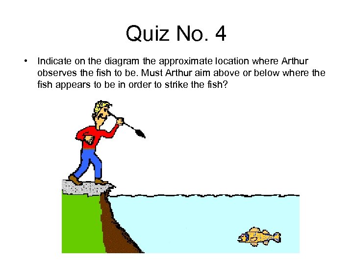 Quiz No. 4 • Indicate on the diagram the approximate location where Arthur observes