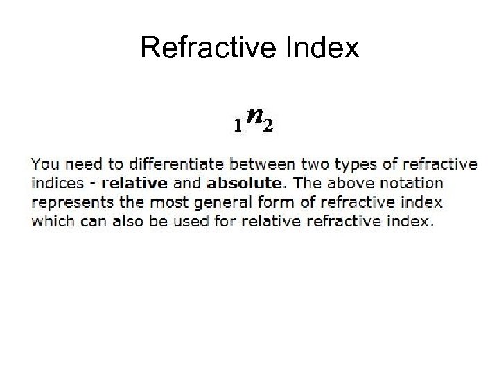 Refractive Index 