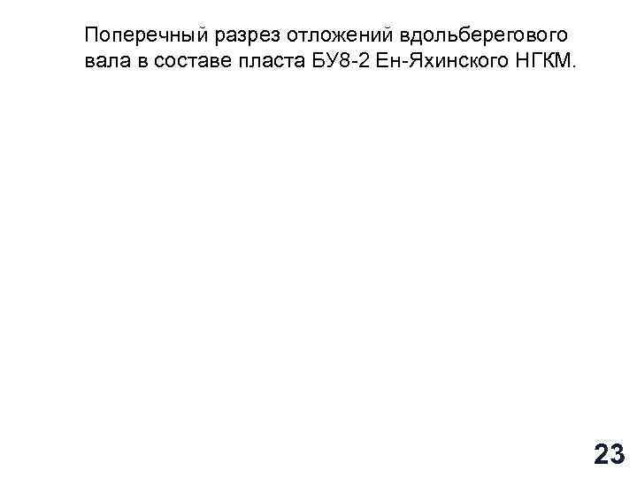 Поперечный разрез отложений вдольберегового вала в составе пласта БУ 8 -2 Ен-Яхинского НГКМ. 23