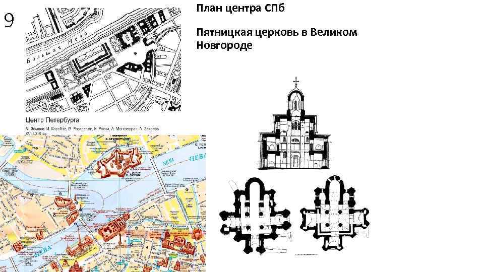 9 План центра СПб Пятницкая церковь в Великом Новгороде 
