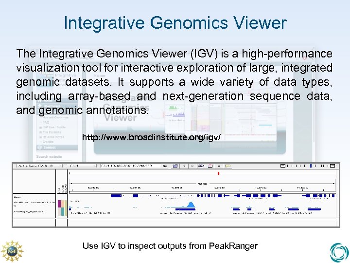 Integrative Genomics Viewer The Integrative Genomics Viewer (IGV) is a high-performance visualization tool for