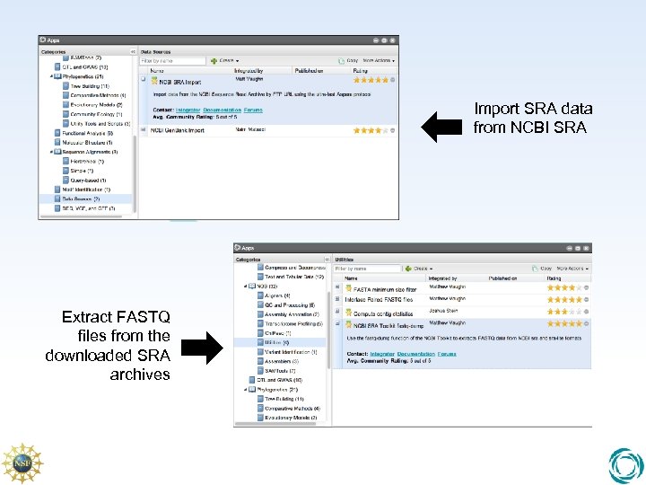 Import SRA data from NCBI SRA Extract FASTQ files from the downloaded SRA archives