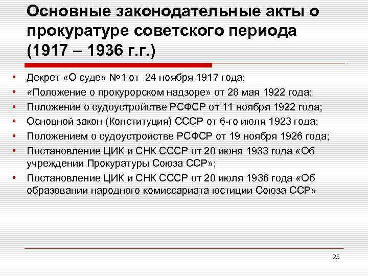 Действующие акты ссср и рсфср