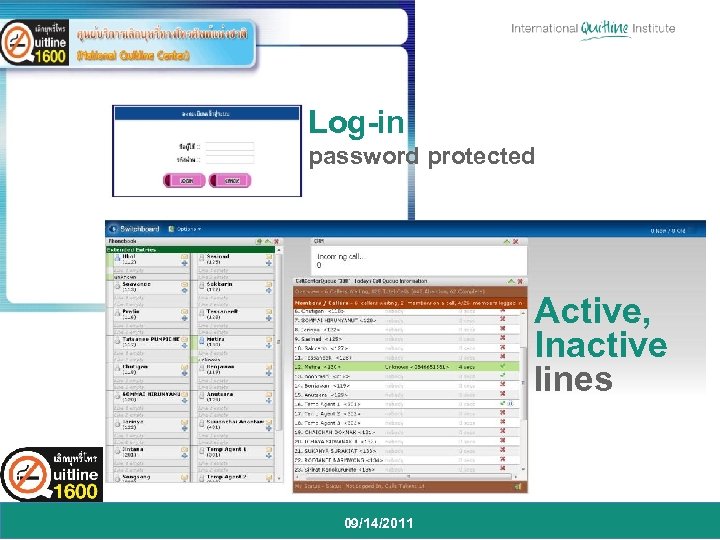 Log-in password protected Active, Inactive lines 09/14/2011 