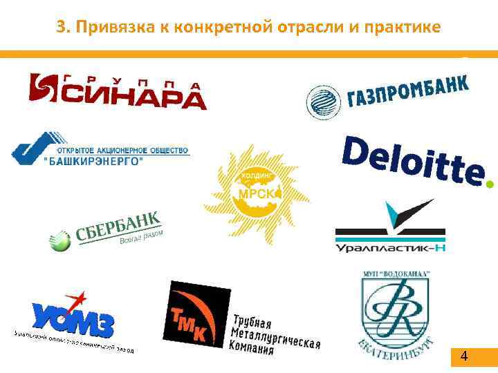 3. Привязка к конкретной отрасли и практике 4 