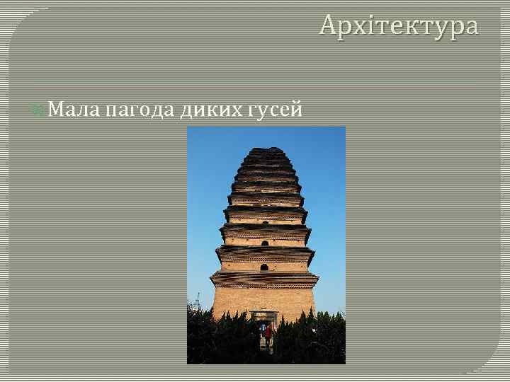 Архітектура Мала пагода диких гусей 