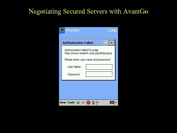 Negotiating Secured Servers with Avant. Go 