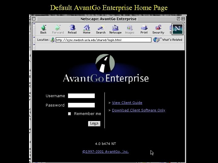 Default Avant. Go Enterprise Home Page 