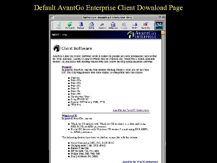 Default Avant. Go Enterprise Client Download Page 