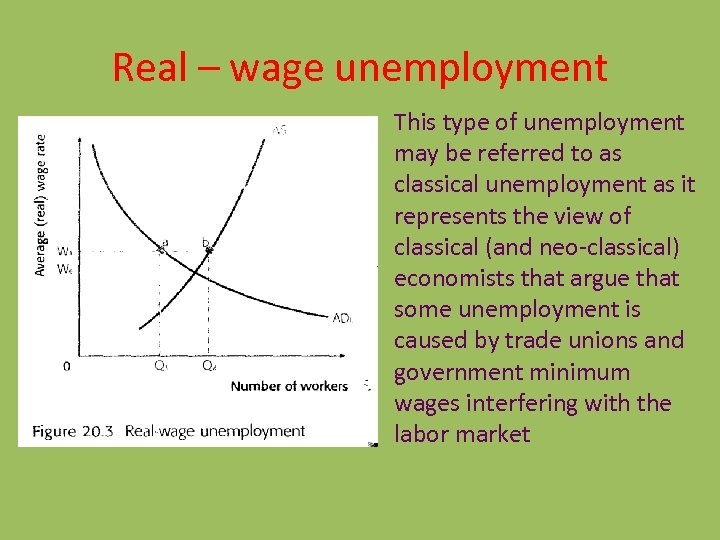Real – wage unemployment • This type of unemployment may be referred to as