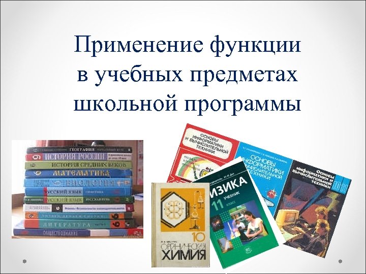  Применение функции в учебных предметах школьной программы 