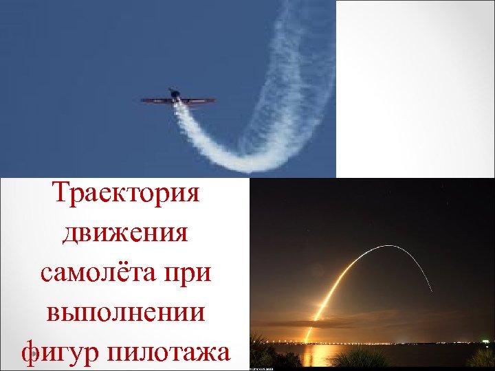 Траектория движения самолёта при выполнении фигур пилотажа 