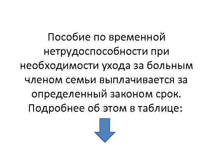 Пособие по временной нетрудоспособности при необходимости ухода за больным членом семьи выплачивается за определенный