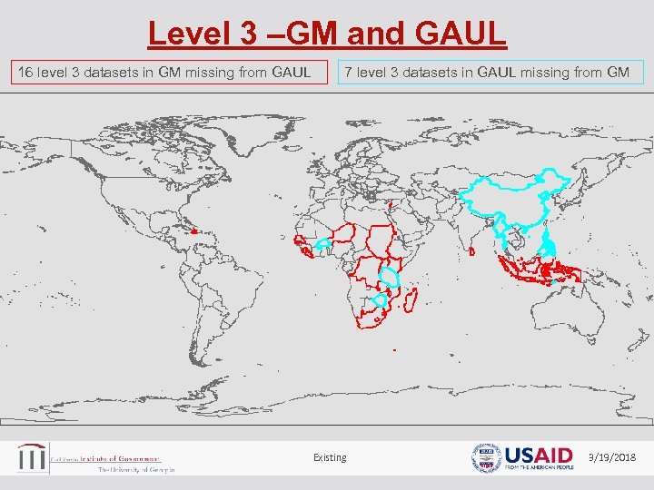 Level 3 –GM and GAUL 16 level 3 datasets in GM missing from GAUL