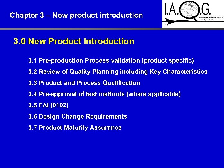 Chapter 3 – New product introduction 3. 0 New Product Introduction 3. 1 Pre-production