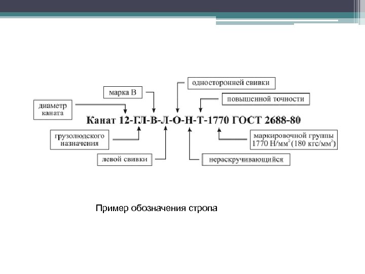 Пример обозначения стропа 