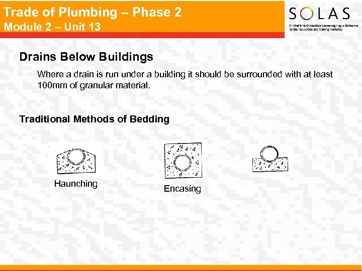 Trade of Plumbing – Phase 2 Module 2 – Unit 13 Drains Below Buildings