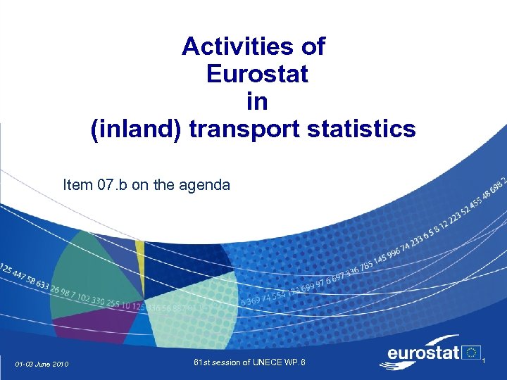 Activities of Eurostat in (inland) transport statistics Item 07. b on the agenda 01