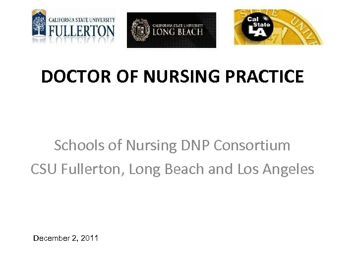 DOCTOR OF NURSING PRACTICE Schools of Nursing DNP Consortium CSU Fullerton, Long Beach and