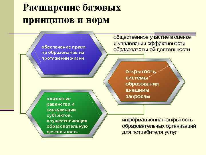 Расширение базовых принципов и норм обеспечение права на образование на протяжении жизни признание равенства