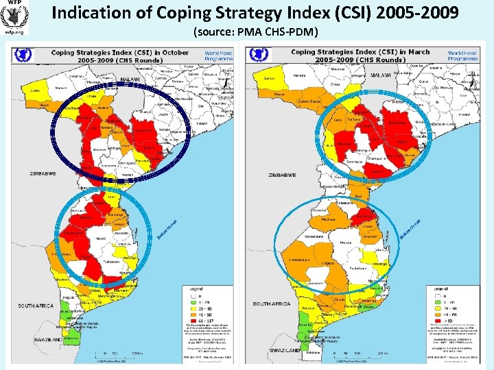 Indication of Coping Strategy Index (CSI) 2005 -2009 (source: PMA CHS-PDM) 