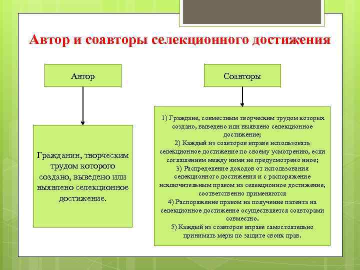 Автор и соавторы селекционного достижения Автор Соавторы Гражданин, творческим трудом которого создано, выведено или