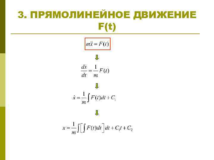 3. ПРЯМОЛИНЕЙНОЕ ДВИЖЕНИЕ F(t) 