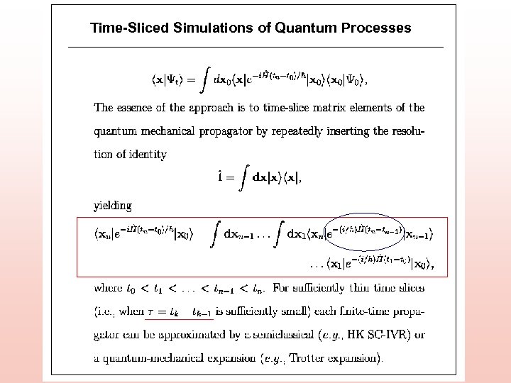 Time-Sliced Simulations of Quantum Processes 