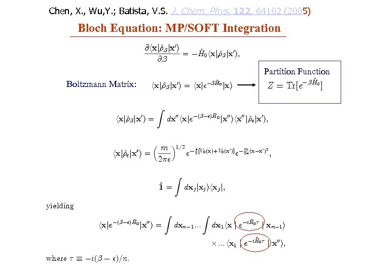 Chen, X. , Wu, Y. ; Batista, V. S. J. Chem. Phys. 122, 64102