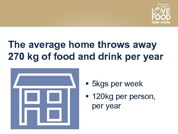 The average home throws away 270 kg of food and drink per year §